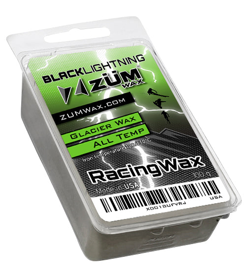 Glacier Graphite - Iron On Black Lightning Racing Glide Wax Ski / Snowboard / Nordic / Cross - Country - Perfect for Dirty & Abrasive Snow!